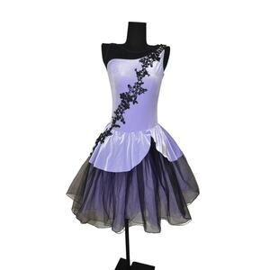 Weissman Purple and Black Dance Recital Dress Costume Size Adult Medium
